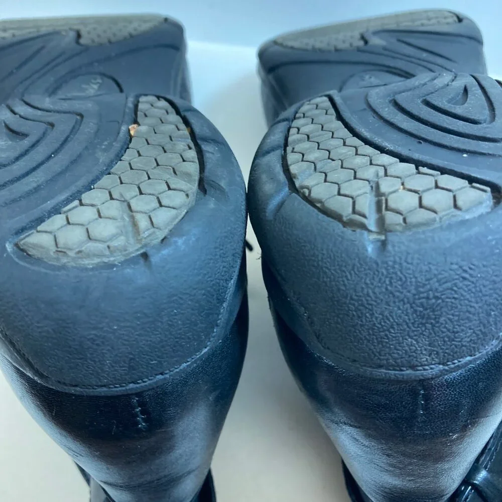 Clarks Christine Club Ankle Black Leather Boots Womens 9.5M Buckle Side Zipper - Picture 8 of 10